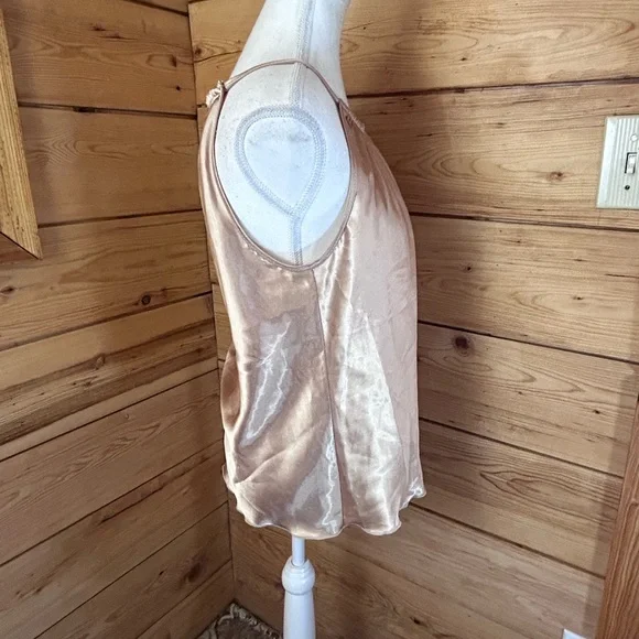 Champagne Satin Halter Top Sz Small Y2K Minimalist Glamour Luxe Nicole Miller NY - Picture 4 of 8